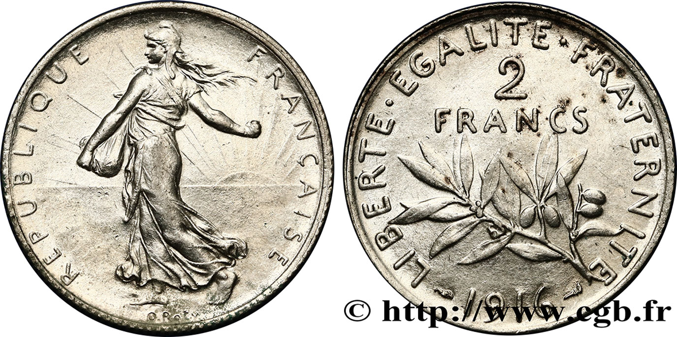 2 francs Semeuse 1916  F.266/18 EBC 