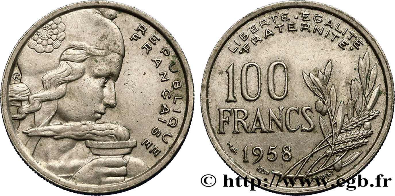 100 francs Cochet 1958  F.450/12 TTB40 