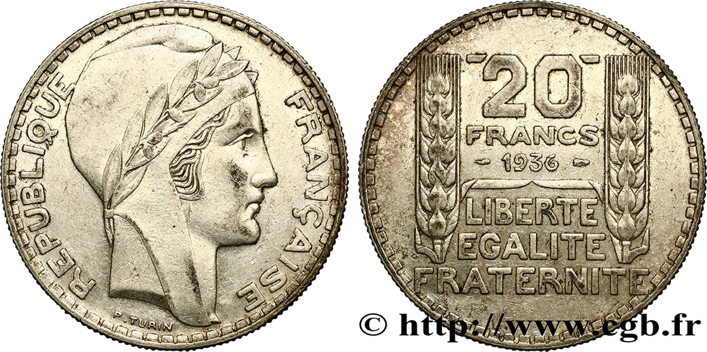 20 francs Turin 1936  F.400/7 TTB 