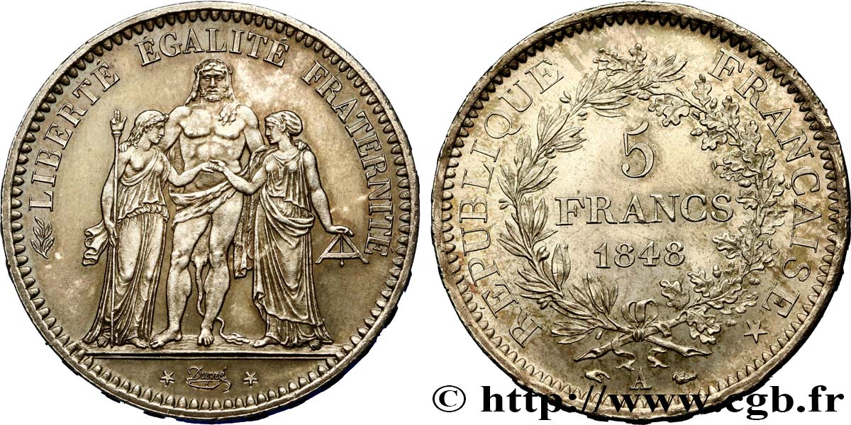 5 francs Hercule, IIe République 1848 Paris F.326/1 SC63 