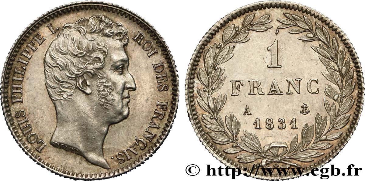 1 franc Louis-Philippe, tête nue 1831 Paris F.209/1 SPL62 