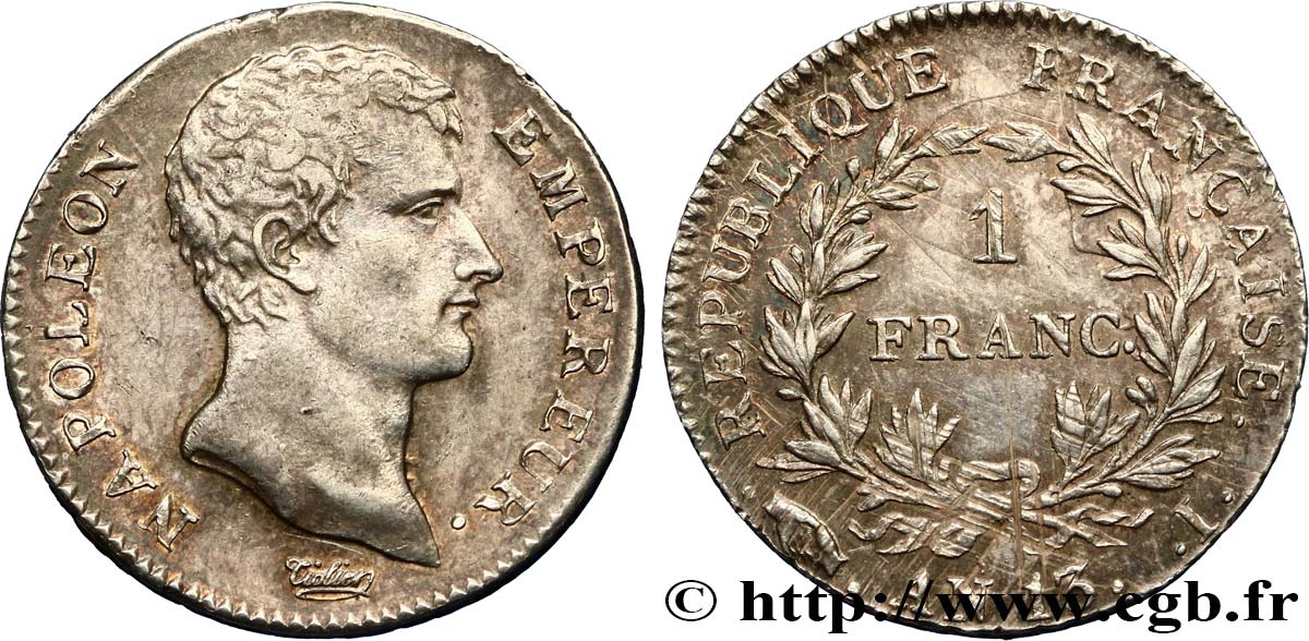 1 franc Napoléon Empereur, Calendrier révolutionnaire 1805 Limoges F.201/20 BB52 