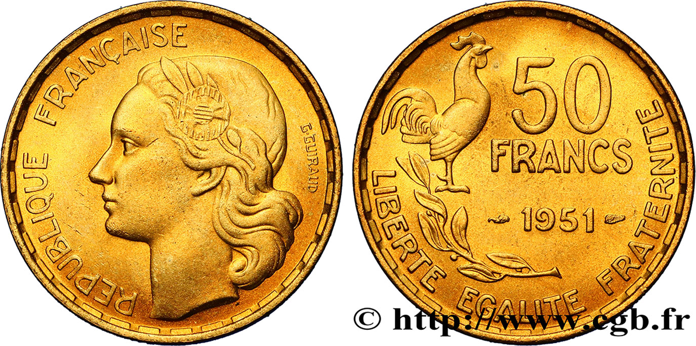 50 francs Guiraud 1951  F.425/5 FDC65 