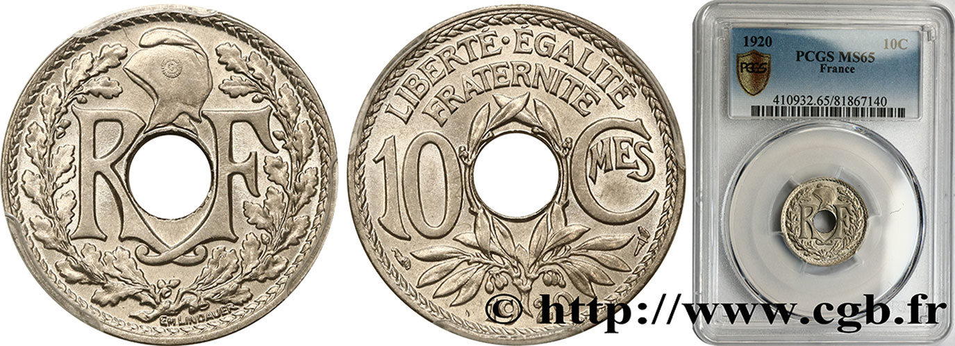 10 centimes Lindauer 1920  F.138/4 FDC65 PCGS