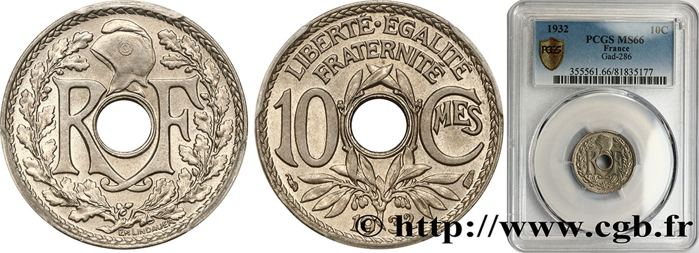 10 centimes Lindauer 1932  F.138/19 MS66 PCGS