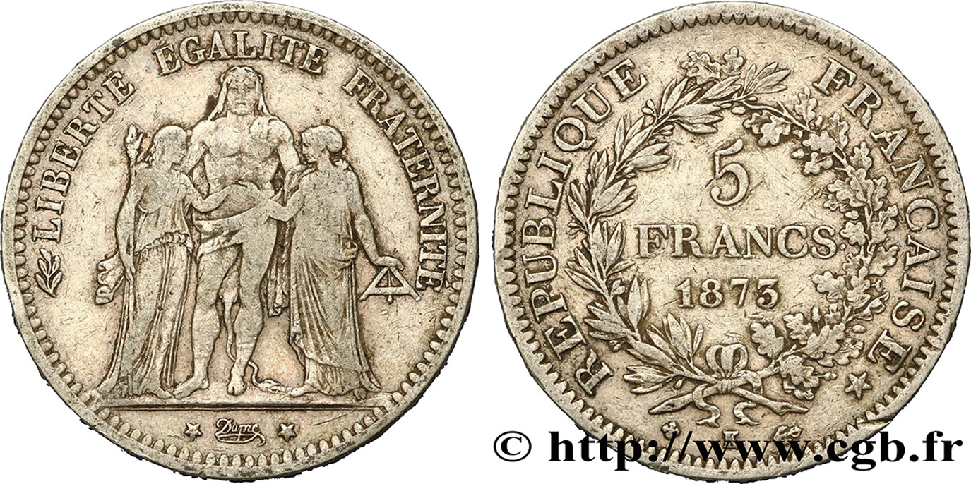 5 francs Hercule 1873 Bordeaux F.334/11 BC25 