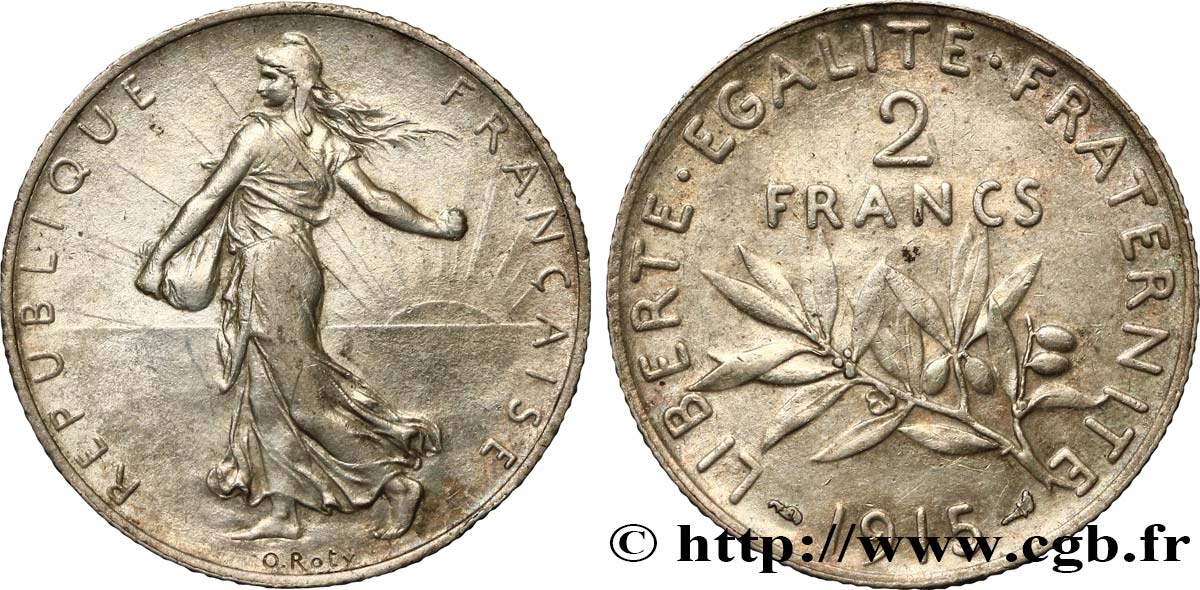 2 francs Semeuse 1915  F.266/17 EBC60 