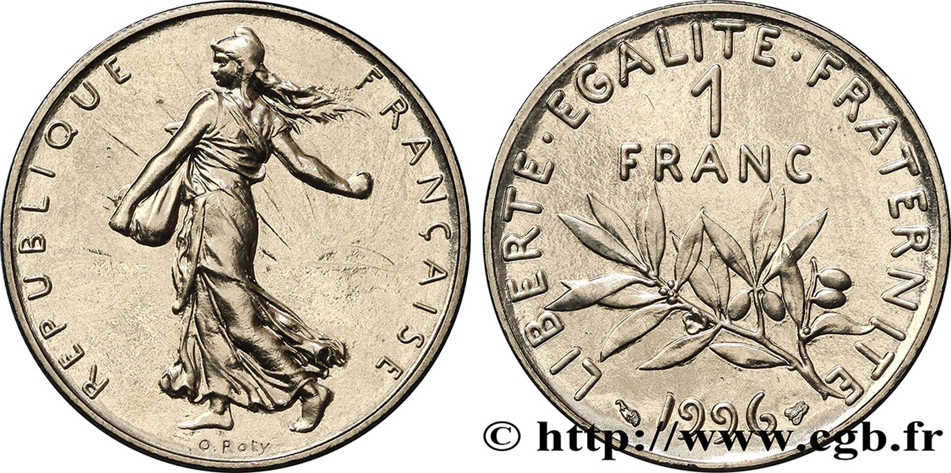 1 franc Semeuse, nickel 1996 Pessac F.226/44 MS63 