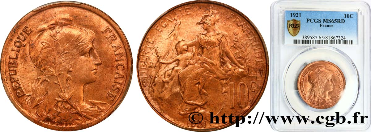 10 centimes Daniel-Dupuis 1921  F.136/30 MS65 PCGS