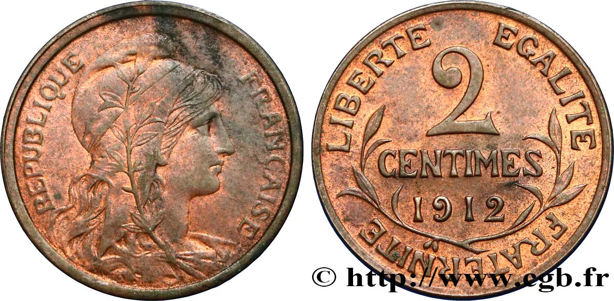 2 centimes Daniel-Dupuis 1912 Paris F.110/15 AU55 
