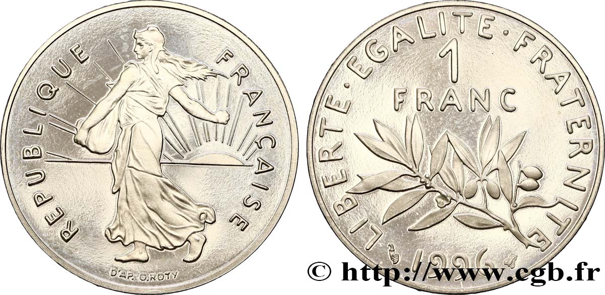 1 franc Semeuse, nickel, BE (Belle Épreuve) 1996 Pessac F.226/44 var. ST 