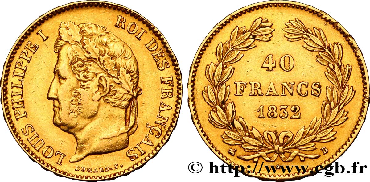 40 francs or Louis-Philippe 1832 Rouen F.546/4 TTB45 
