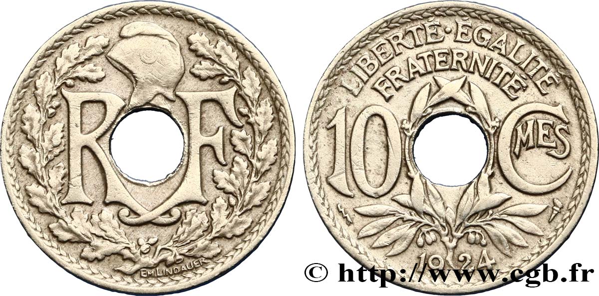 10 centimes Lindauer 1924 Poissy F.138/11 XF45 