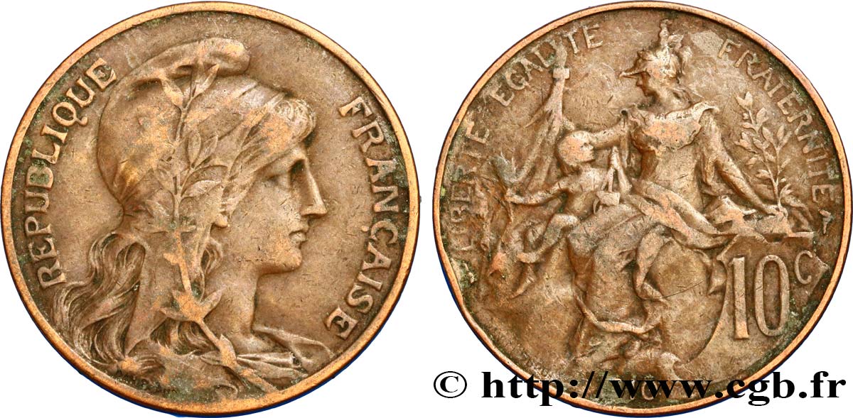 10 centimes Daniel-Dupuis 1910  F.136/19 TTB45 
