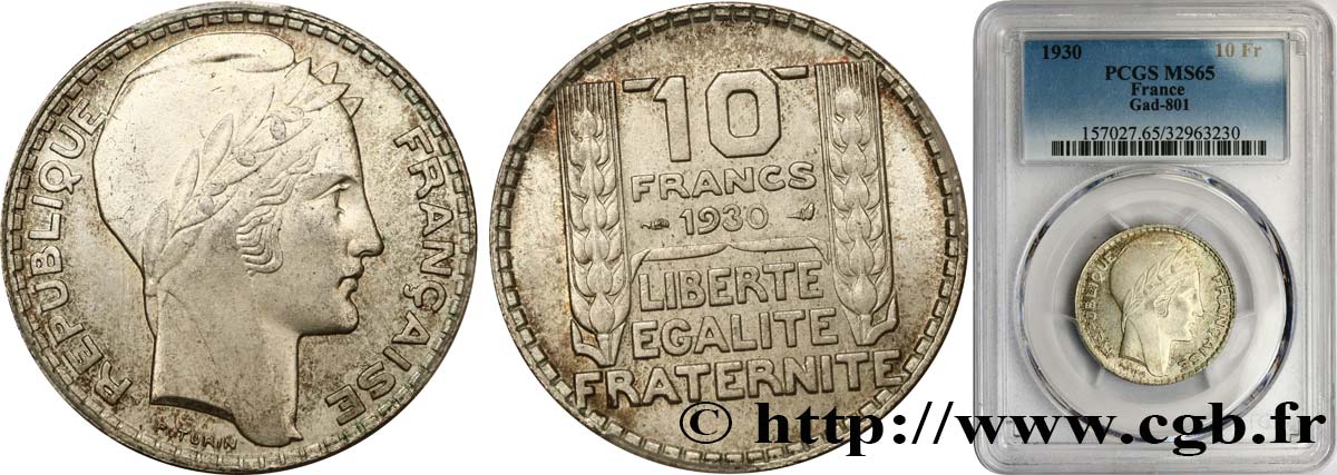 10 francs Turin 1930  F.360/3 FDC65 PCGS