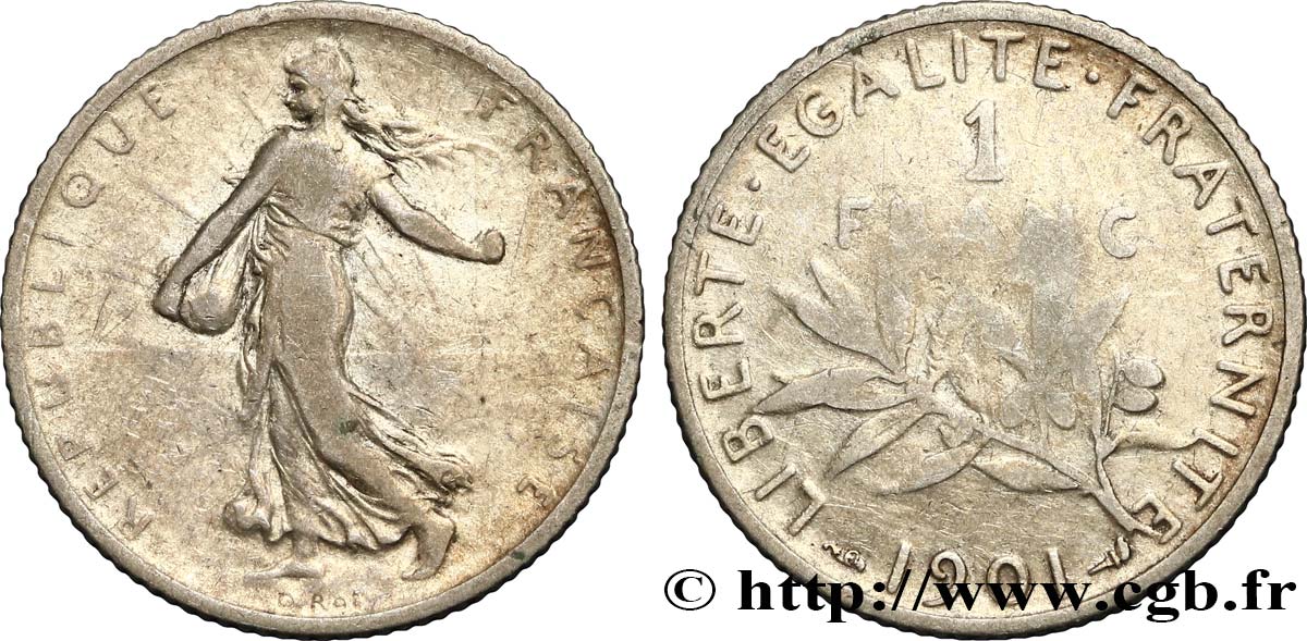 1 franc Semeuse 1901 Paris F.217/6 VF25 