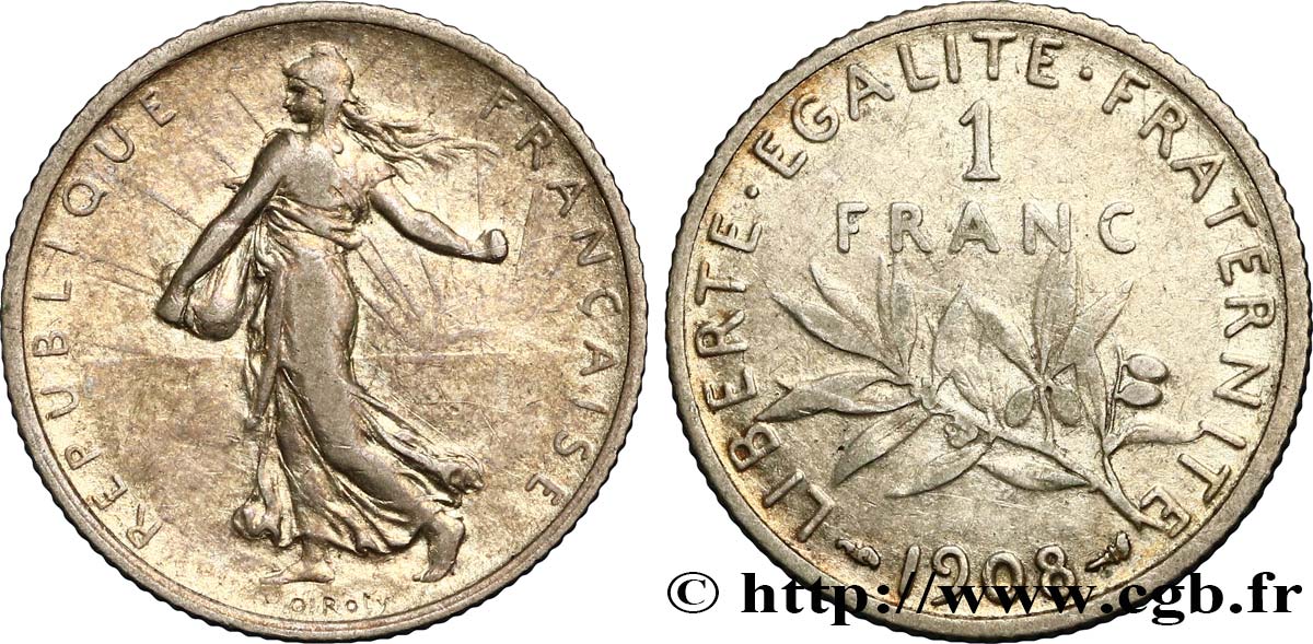 1 franc Semeuse 1908 Paris F.217/13 BC25 