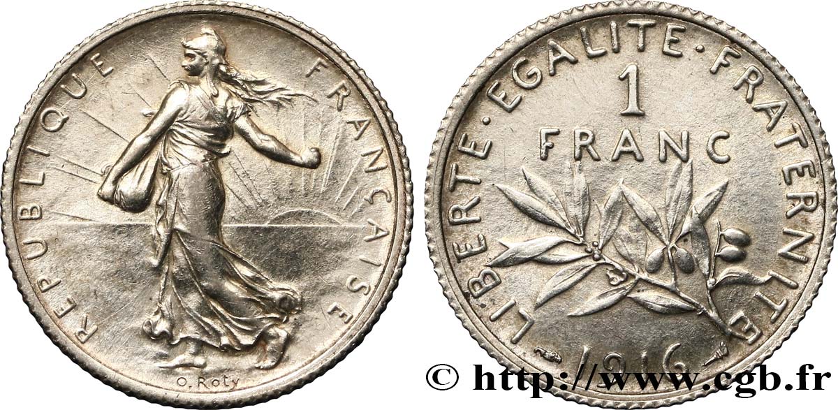 1 franc Semeuse 1916 Paris F.217/22 BB 