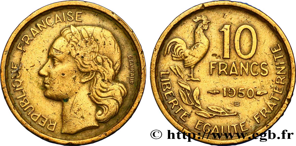 10 francs Guiraud 1950 Beaumont-Le-Roger F.363/3 AU50 