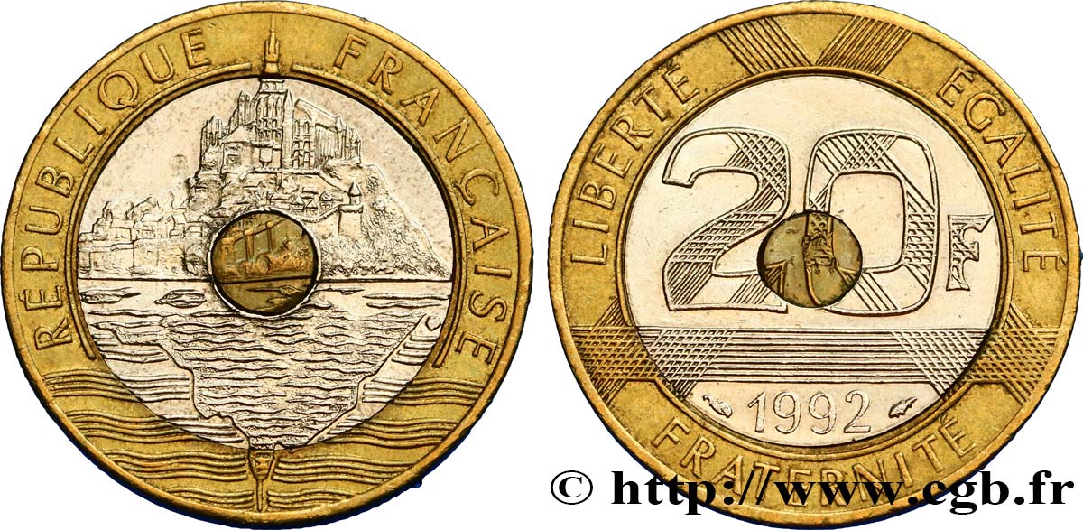 20 francs Mont Saint-Michel 1992 Pessac F.403/4 MBC45 