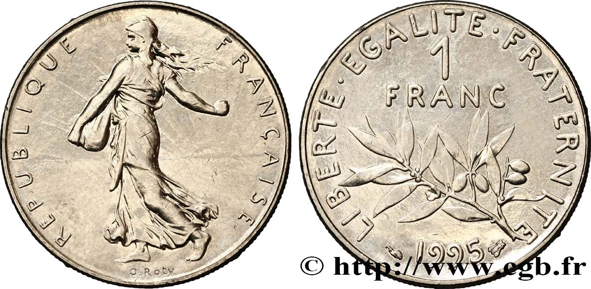 1 franc Semeuse, nickel 1995 Pessac F.226/43 MS60 