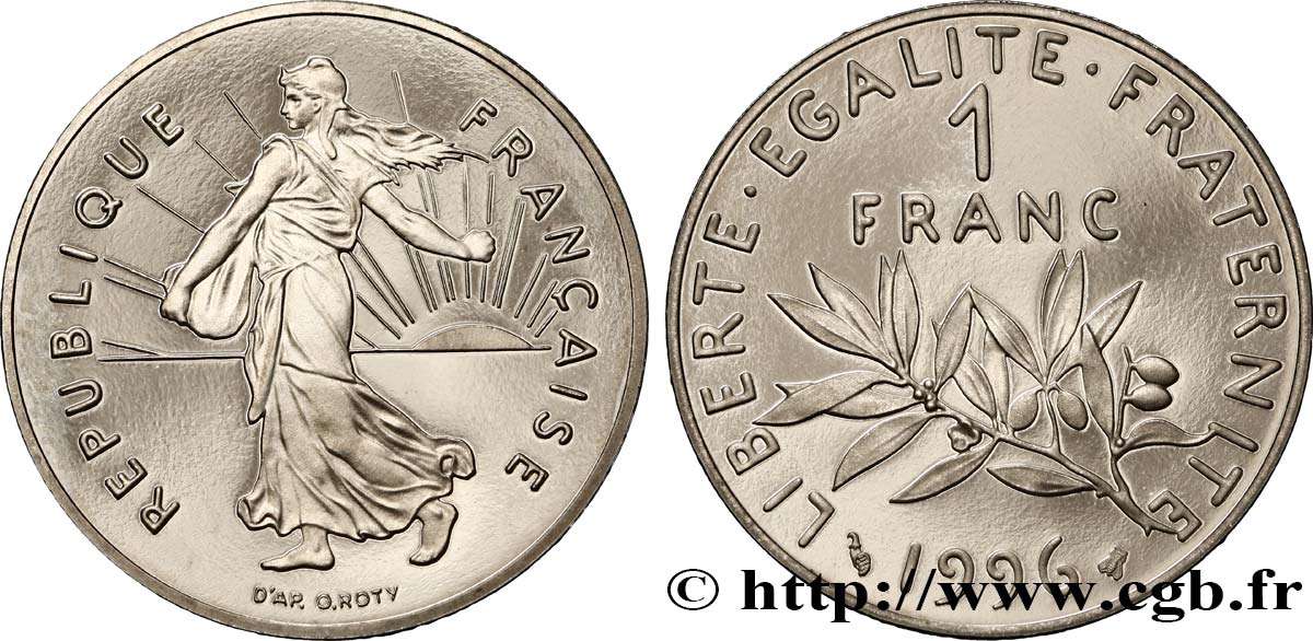 1 franc Semeuse, nickel, BE (Belle Épreuve) 1996 Pessac F.226/44 var. SC 