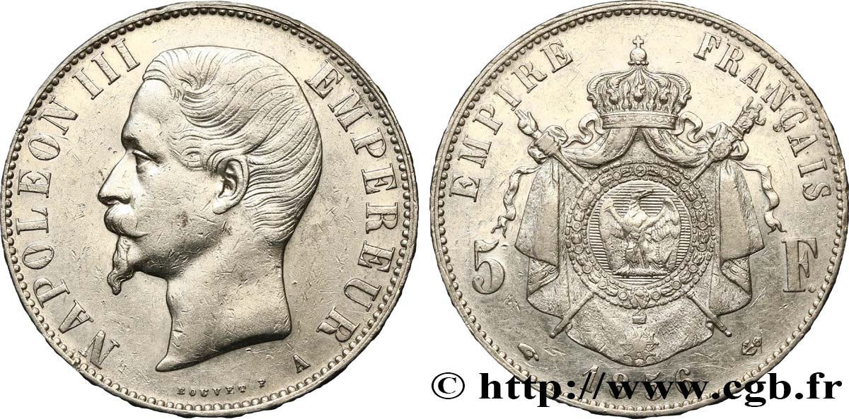 5 francs Napoléon III, tête nue 1856 Paris F.330/6 MBC45 