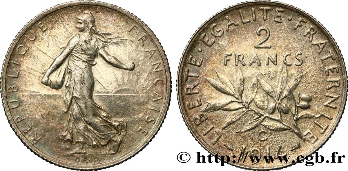 2 francs Semeuse 1914 Castelsarrasin F.266/16 SS52 