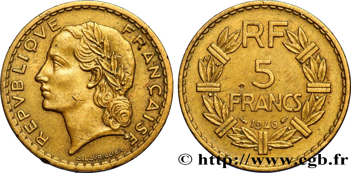 5 francs Lavrillier, bronze-aluminium 1946  F.337/7 XF45 
