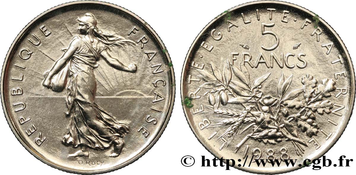 5 francs Semeuse, nickel 1988 Pessac F.341/20 FDC 