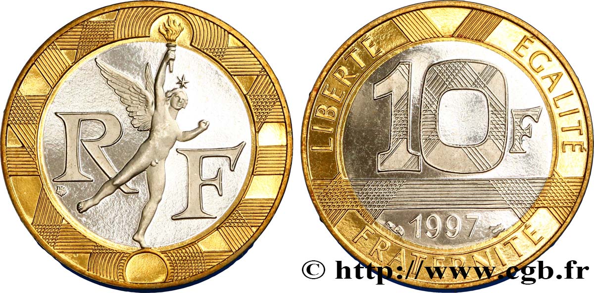 10 francs Génie de la Bastille 1997 Pessac F.375/14 MS62 