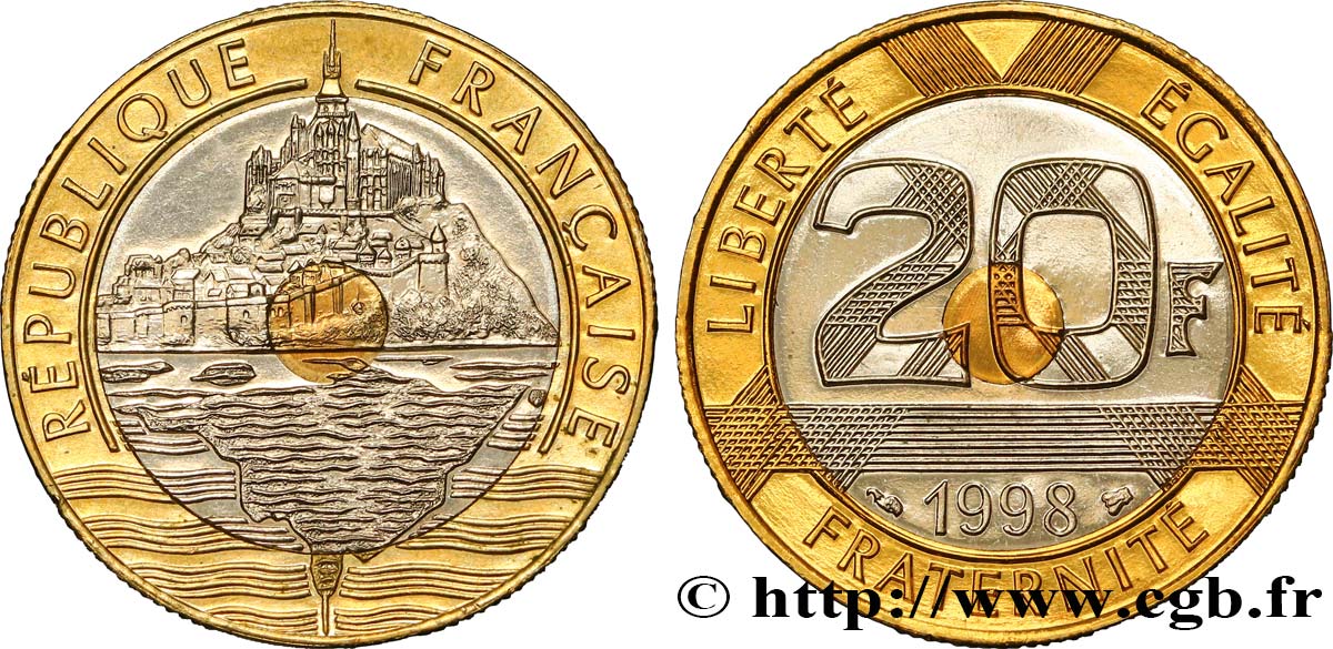 20 francs Mont Saint-Michel 1998 Pessac F.403/14 MS60 