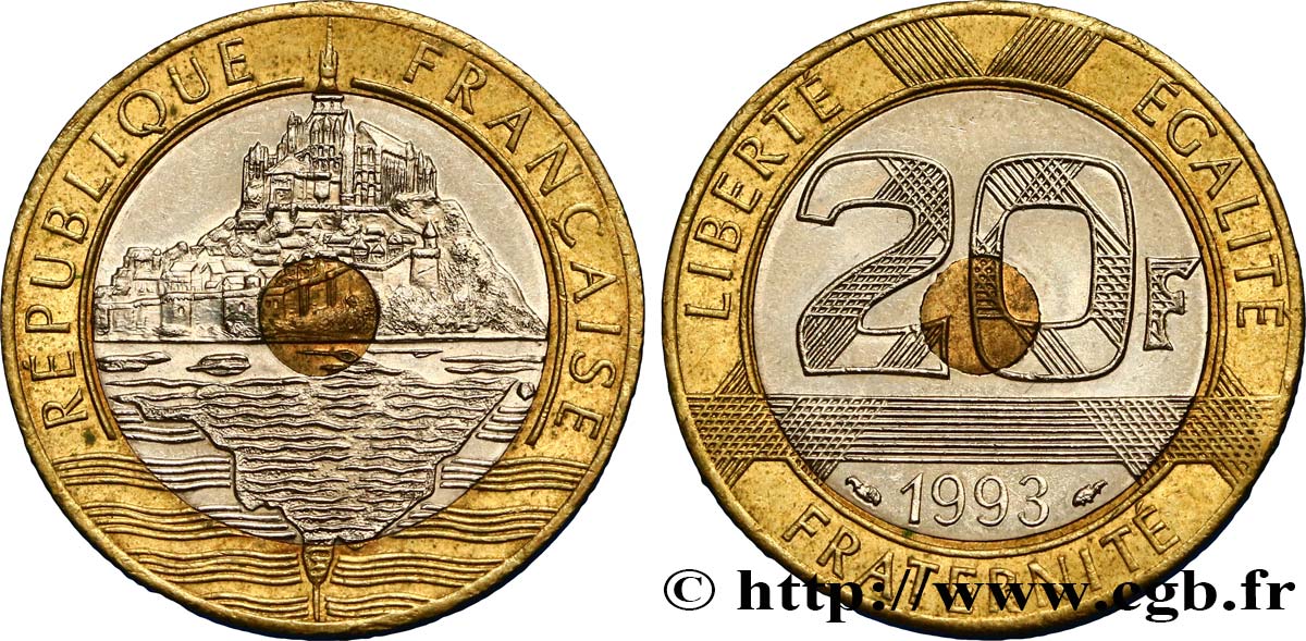 20 francs Mont Saint-Michel 1993 Pessac F.403/7 TTB50 