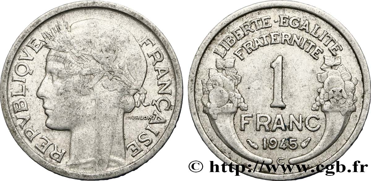 1 franc Morlon, légère 1945 Castelsarrasin F.221/8 BB40 