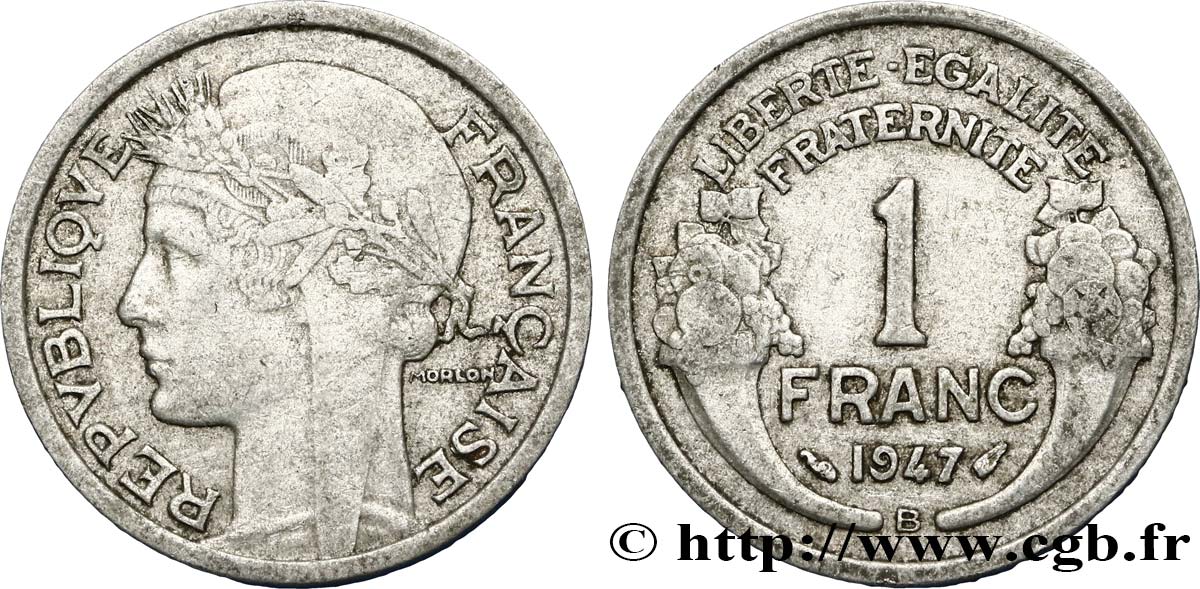 1 franc Morlon, légère 1947 Beaumont-Le-Roger F.221/12 BB40 