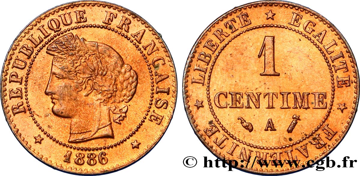 1 centime Cérès 1886 Paris F.104/13 SUP58 