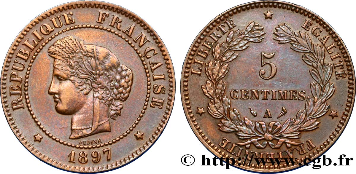 5 centimes Cérès 1897 Paris F.118/39 XF48 
