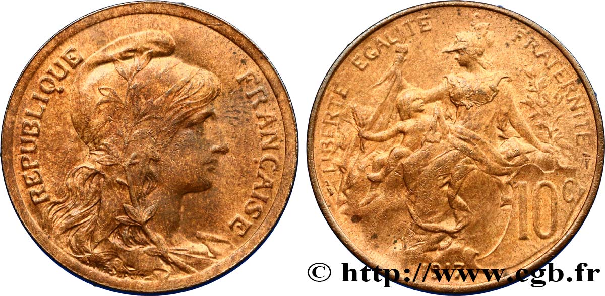 10 centimes Daniel-Dupuis 1917  F.136/28 EBC58 