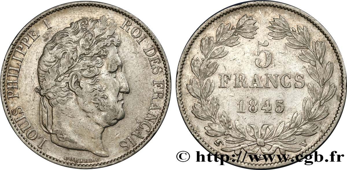 5 francs IIIe type Domard 1845 Lille F.325/9 MBC45 