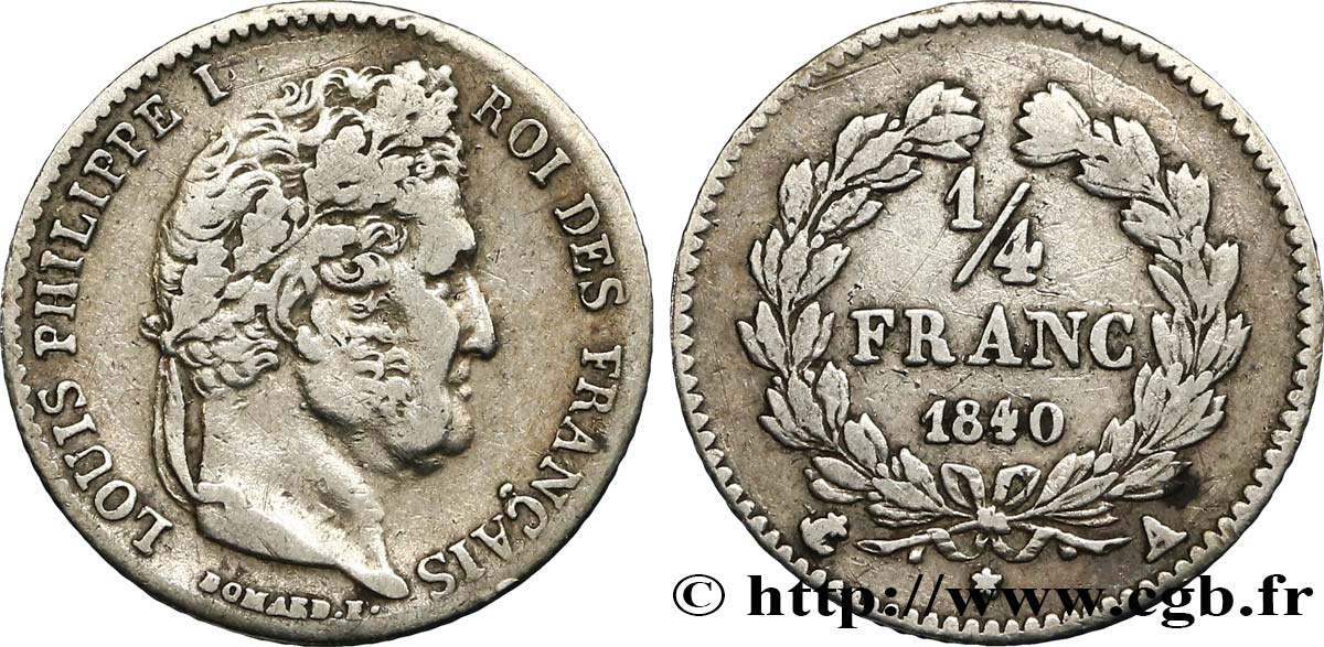 1/4 franc Louis-Philippe 1840 Paris F.166/80 BC35 