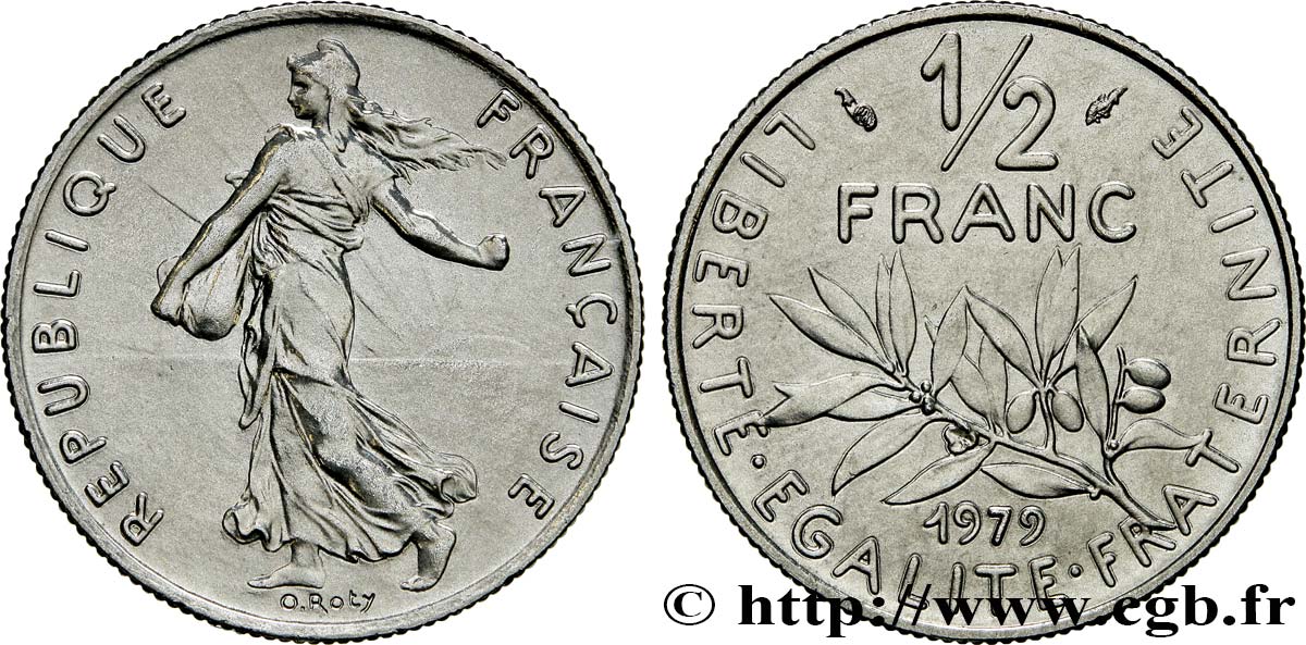 1/2 franc Semeuse 1979 Pessac F.198/18 MS65 