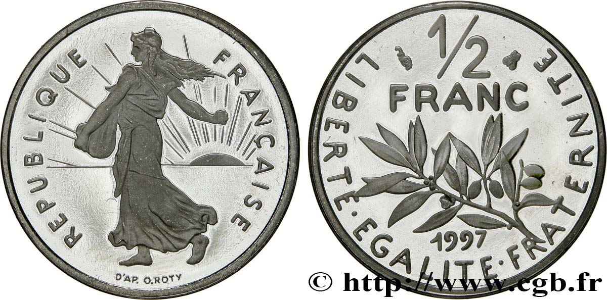 1/2 franc Semeuse, BE (Belle Épreuve) 1997 Pessac F.198/40 var. fST64 