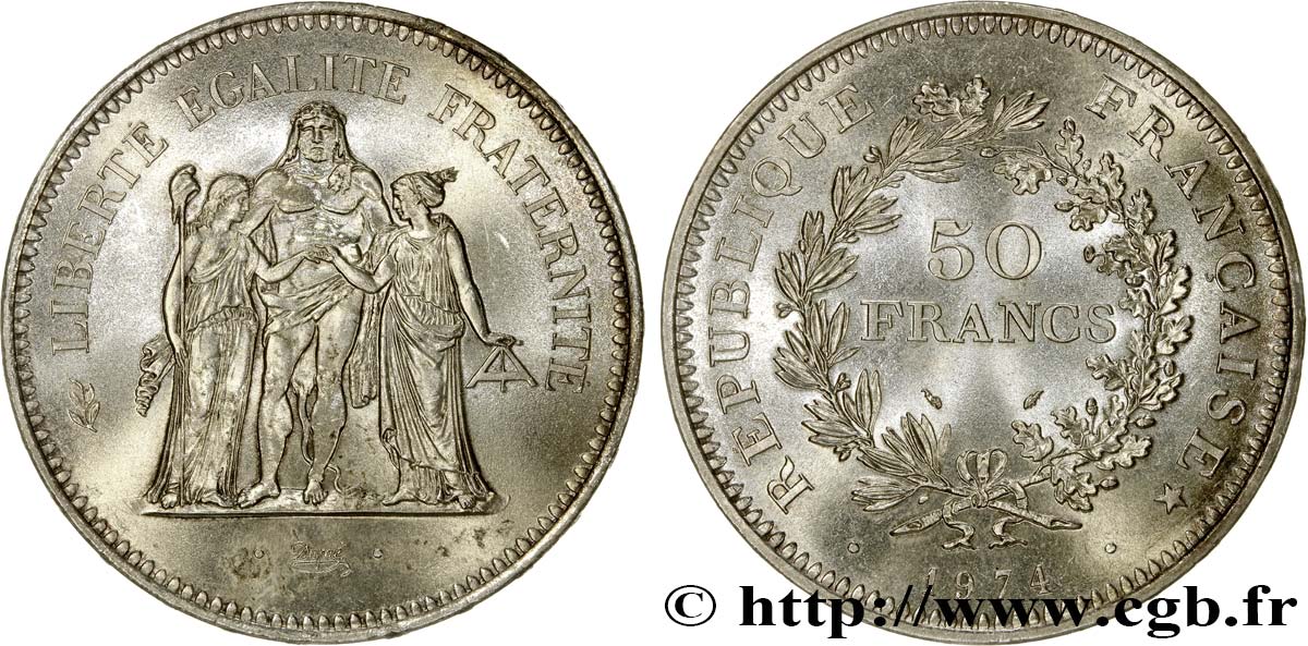 50 francs Hercule 1974  F.427/2 AU58 