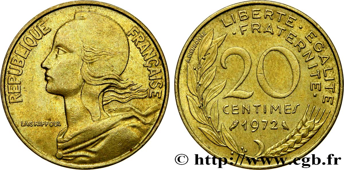 20 centimes Marianne 1972 Paris F.156/12 TTB50 