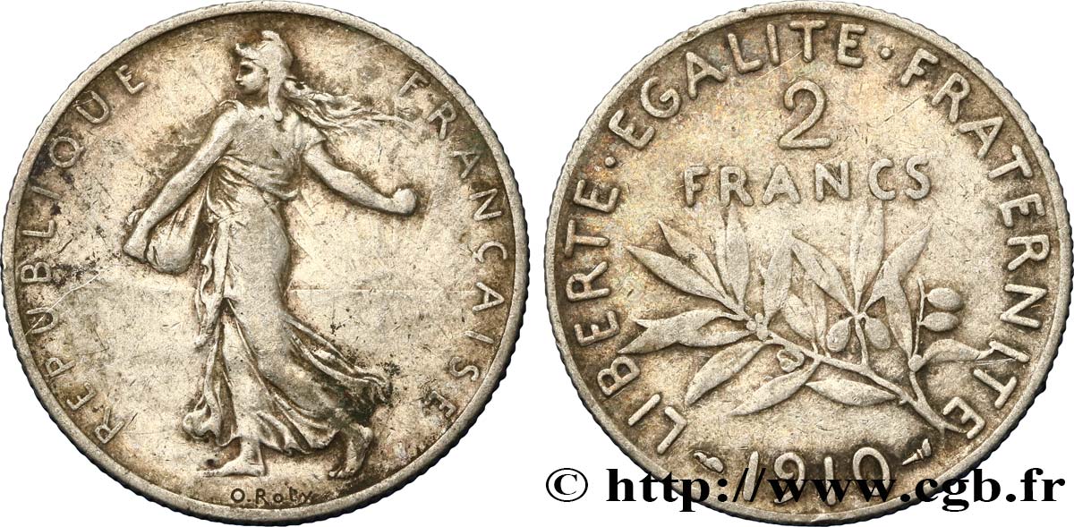 2 francs Semeuse 1910  F.266/12 VF25 
