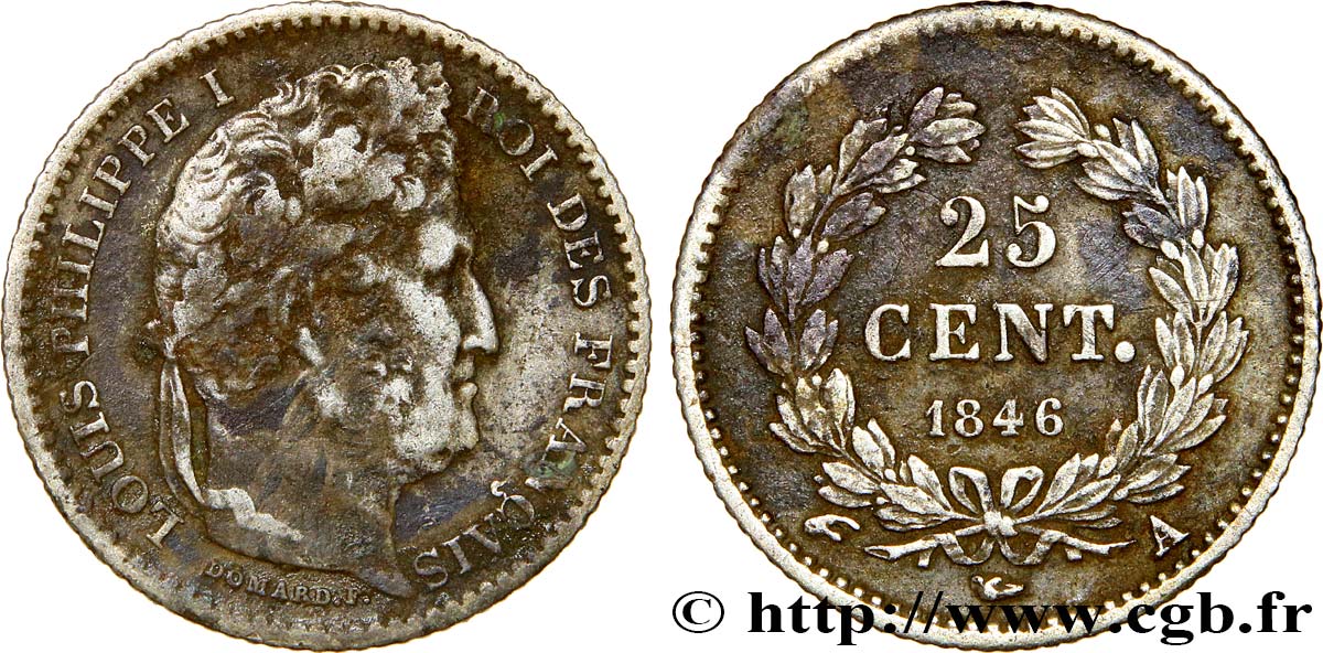 25 centimes Louis-Philippe 1846 Paris F.167/5 B 