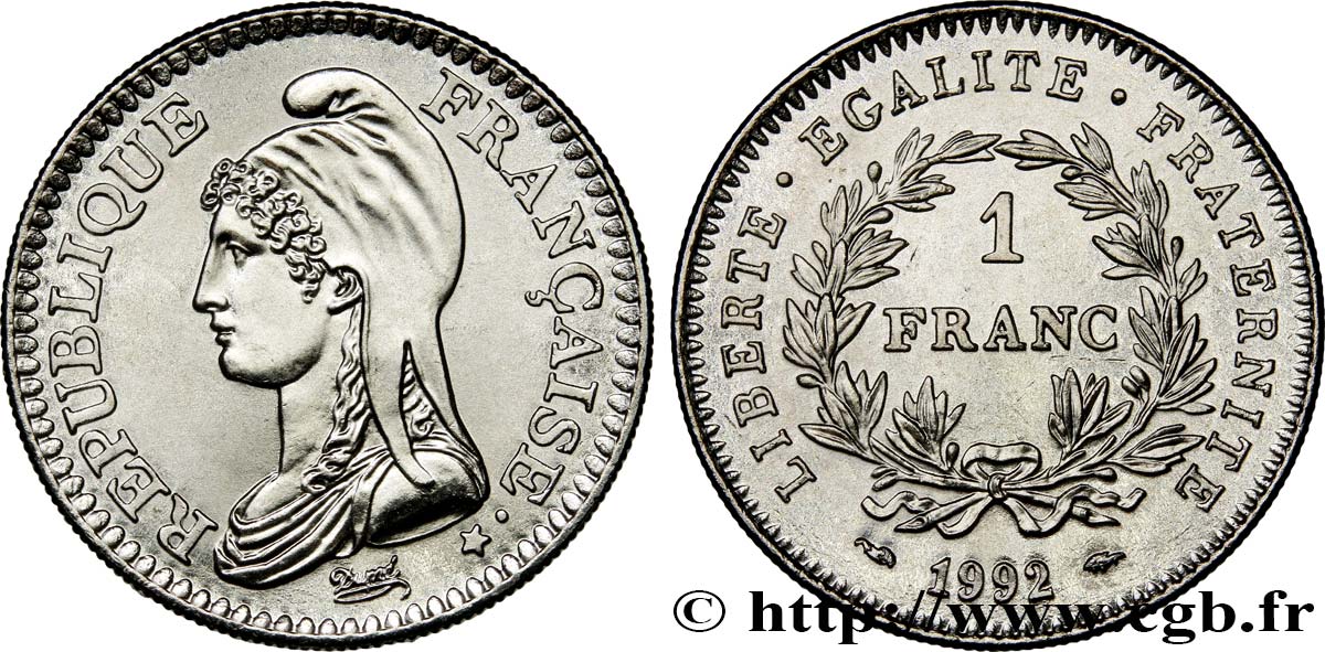 1 franc République 1992  F.229/2 SC64 