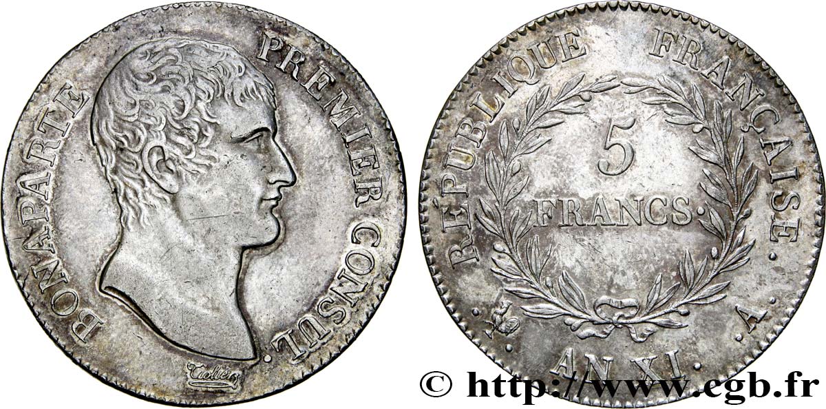 5 francs Bonaparte Premier Consul 1803 Paris F.301/1 EBC55 