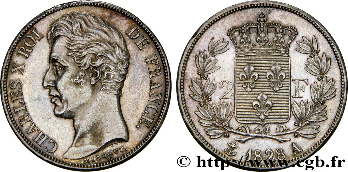 2 francs Charles X 1828 Paris F.258/36 VZ62 