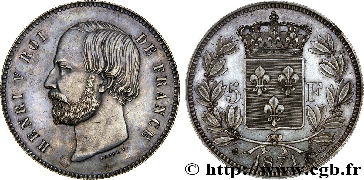 Essai de 5 francs 1871  VG.2731  AU58 